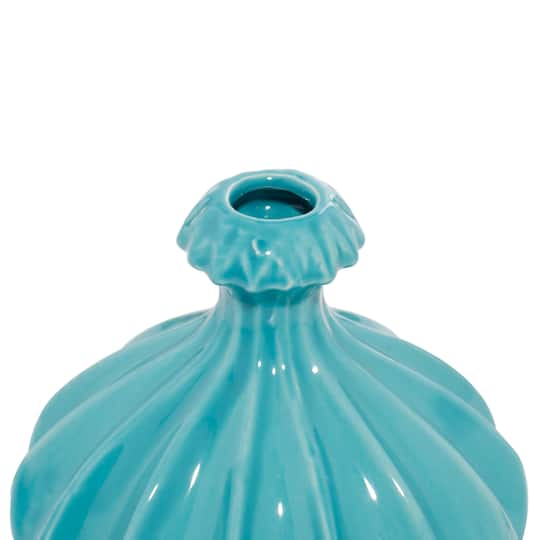 Blue Stoneware Modern Vase Set